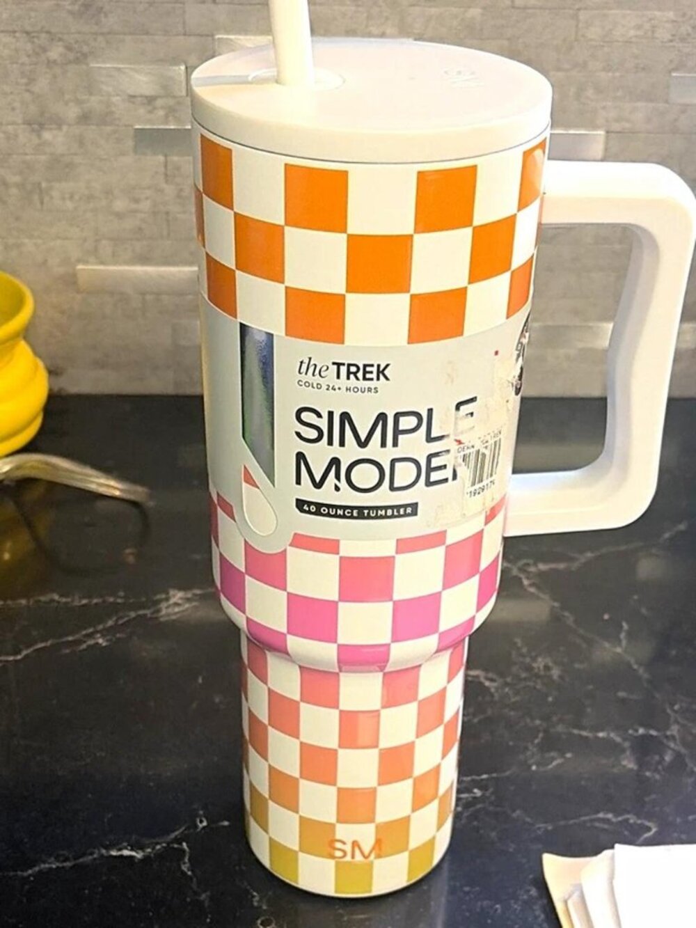 Simple Modern TREK 40oz Tumber Checkerboard NEW
